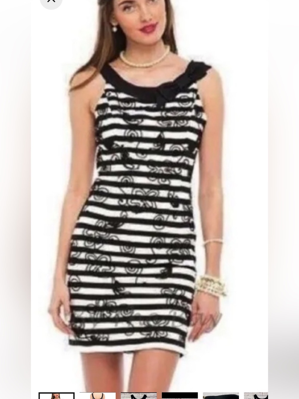 Lilly Pulitzer 🌹Black & White Striped Floral Sheath Dress